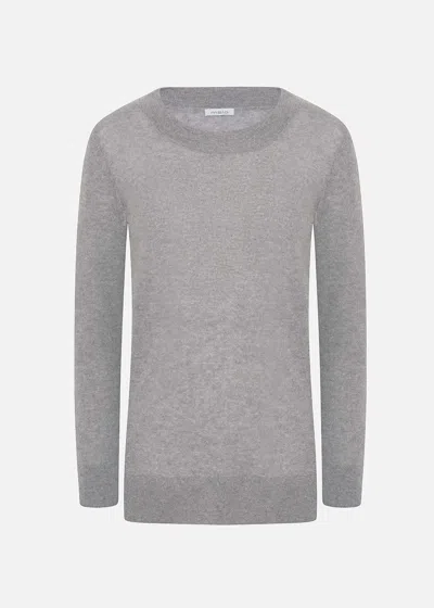 Malo Maglia Girocollo In Super Soft Cashmere In Gray