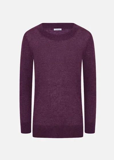 Malo Maglia Girocollo In Super Soft Cashmere In Purple