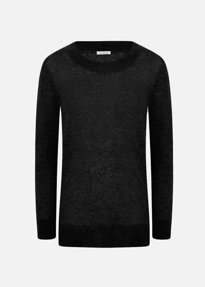 Malo Maglia Girocollo In Super Soft Cashmere In Black