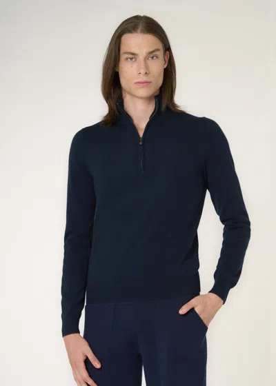 Malo Maglia Lupetto In Cashmere In Blue