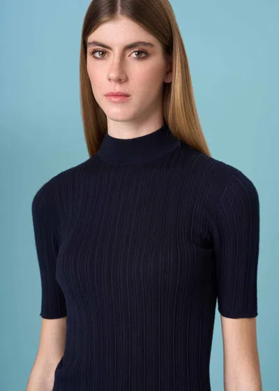 Malo Maglia Lupetto In Cashmere E Seta In Blue