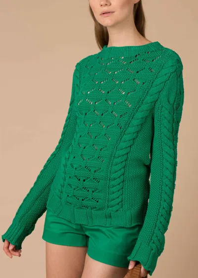 Malo Maglia Mezzo Collo In Misto Cotone In Green