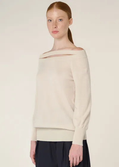 Malo Maglia Scollo A Barca In Cashmere In Neutral