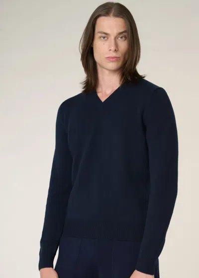 Malo Maglia Scollo V In Cashmere In Black