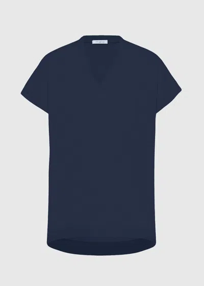 Malo Maglia Scollo V In Cashmere In Blue