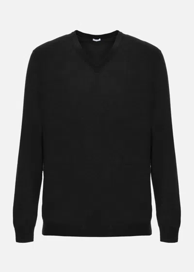 Malo Maglia Scollo V In Cashmere In Black