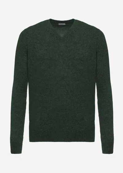 Malo Maglia Scollo V In Cashmere In Green
