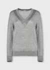 Malo Maglia Scollo V In Cashmere E Seta In Gray