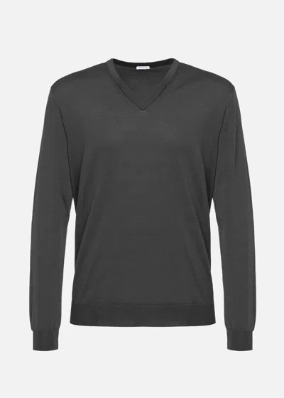 Malo Maglia Scollo V In Cashmere E Seta In Gray