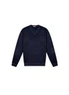 Malo Maglia Scollo V In Misto Cashmere In Blue