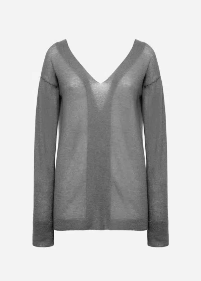 Malo Maglia Scollo V In Super Soft Cashmere In Gray