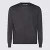 Malo Ribbed Crewneck Sweater With Long Sleeves In Black