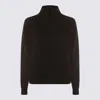 Malo Long Sleeve Knitwear Ribbed Collar In Black