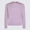 Malo Soft Textured Long Sleeve Crew Neck Sweater In Pink