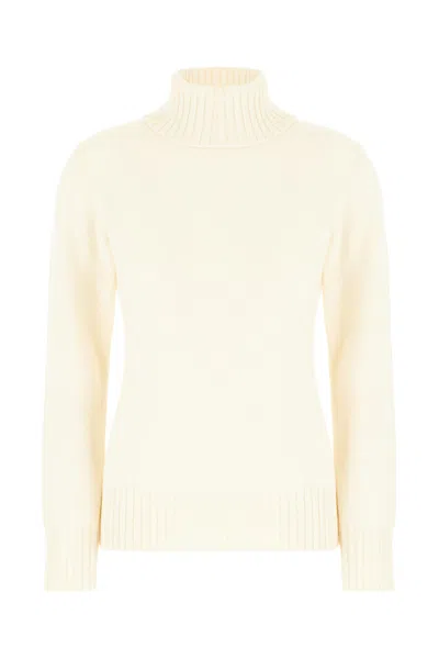 Malo Knitwear Turtleneck Ribbed Hem Long Sleeves In F2720