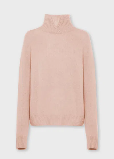 Malo Maglione Collo Alto In Cashmere Rigenerato E Lana In Pink