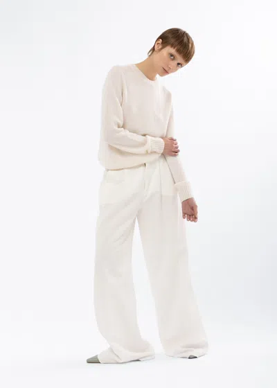 Malo Maglione Girocollo In Cashmere In White