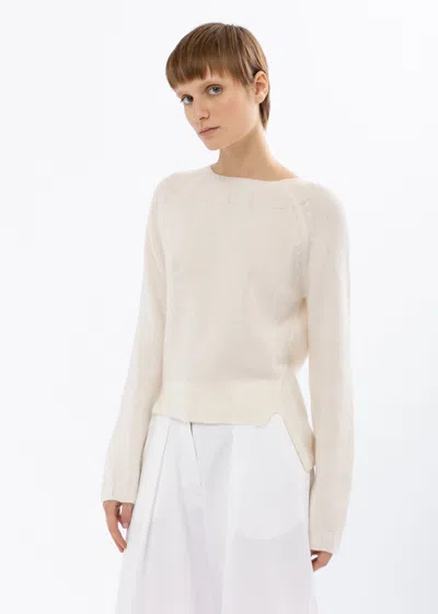 Malo Maglione Girocollo In Misto Lana Vergine In White
