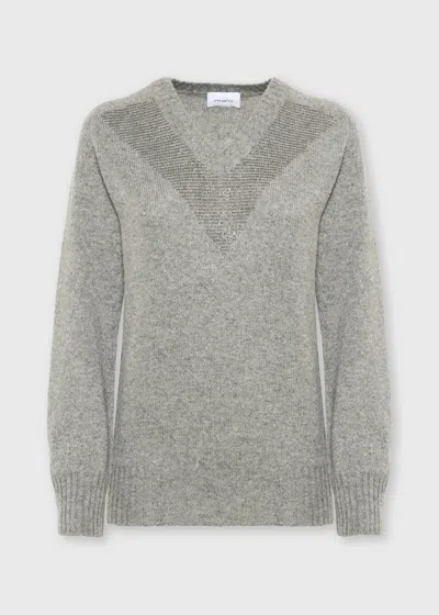 Malo Maglione Scollo V In Cashmere In Gray
