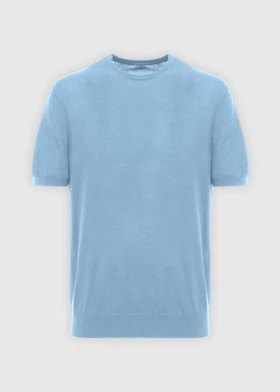 Malo Makò Cotton Crewneck Sweater In Blue