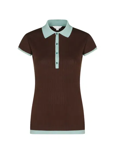 Malo Makò Ribbed-knit Polo Shirt In Brown