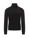 Malo Black Cashmere Long-sleeved Turtleneck Sweater In Black