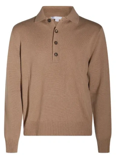 Malo Button-fastening Polo Shirt In Brown