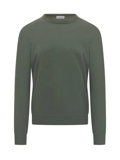 Malo Green Sweater In Virgin Wool Crew Neck