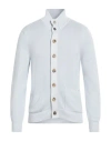 Malo Man Cardigan Azure Size 40 Cotton In Blue