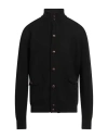 Malo Man Cardigan Black Size 46 Virgin Wool