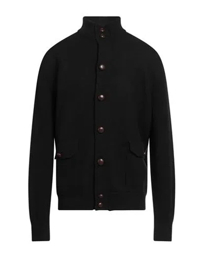 Malo Man Cardigan Black Size 46 Virgin Wool