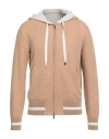 Malo Man Cardigan Sand Size 44 Cashmere, Polyamide, Polyurethane In Neutral