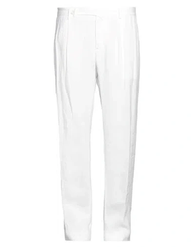 Malo Man Pants White Size 38 Linen In White
