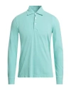 Malo Man Polo Shirt Light Green Size 40 Cotton In Blue
