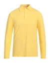 Malo Man Polo Shirt Marigold Size 40 Cotton, Elastane In Yellow