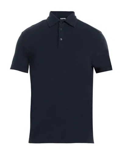 Malo Man Polo Shirt Midnight Blue Size 36 Cotton In Blue