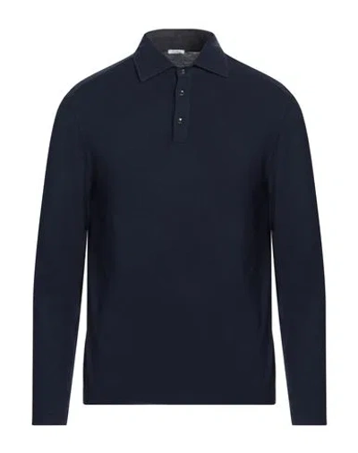 Malo Man Polo Shirt Midnight Blue Size 38 Cotton, Elastane