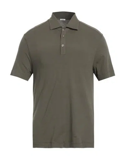 Malo Man Polo Shirt Military Green Size 38 Cotton In Green