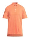 Malo Man Polo Shirt Orange Size 40 Cotton