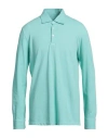 Malo Man Polo Shirt Light Green Size 40 Cotton In Blue