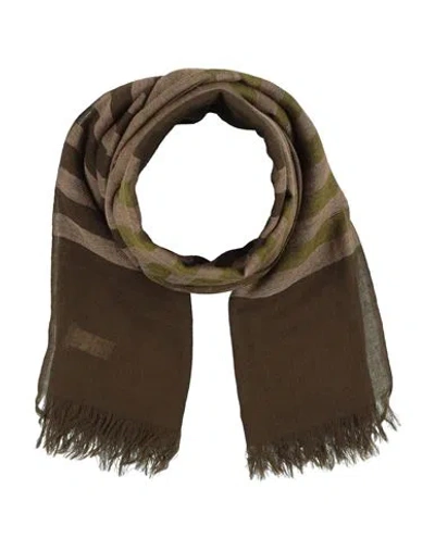 Malo Man Scarf Light Brown Size - Wool In Gray