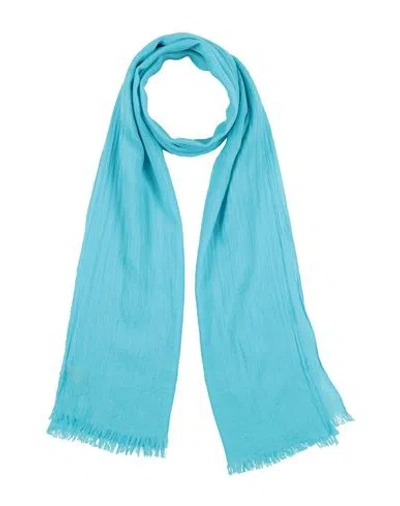 Malo Man Scarf Turquoise Size - Wool In Black