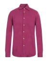 Malo Man Shirt Garnet Size 46 Cotton In Red