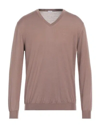 Malo Man Sweater Brown Size 46 Cashmere, Silk