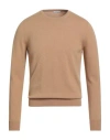 Malo Man Sweater Camel Size 44 Cashmere In Brown