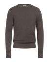 Malo Man Sweater Chocolate Brown Size 44 Virgin Wool In Brown