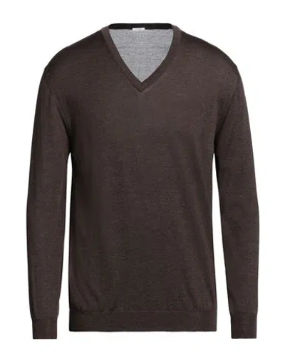 Malo Man Sweater Dark Brown Size 44 Cashmere, Silk