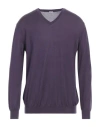 Malo Man Sweater Dark Purple Size 46 Cashmere, Silk