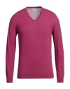 Malo Man Sweater Garnet Size 42 Cotton In Red