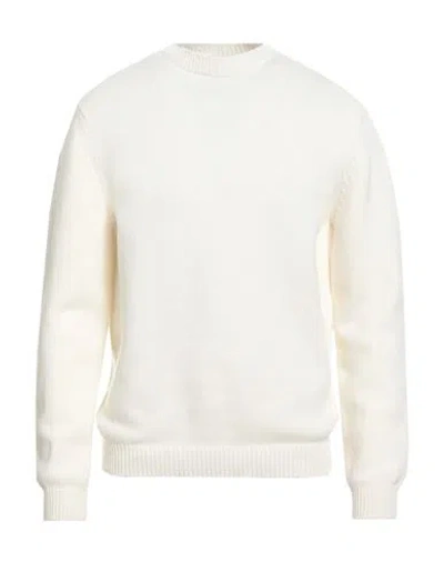 Malo Man Sweater Ivory Size 42 Virgin Wool In Neutral